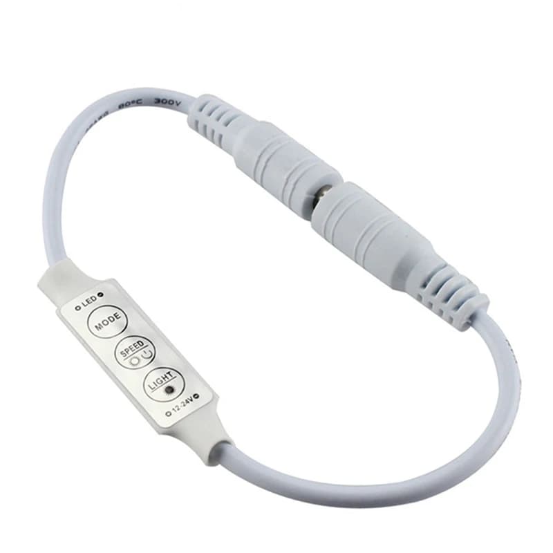 Mini contrôleur LED RGB à 3 touches, DC 5V-12V-24V, pilote de variateur couleur unique pour bande lu