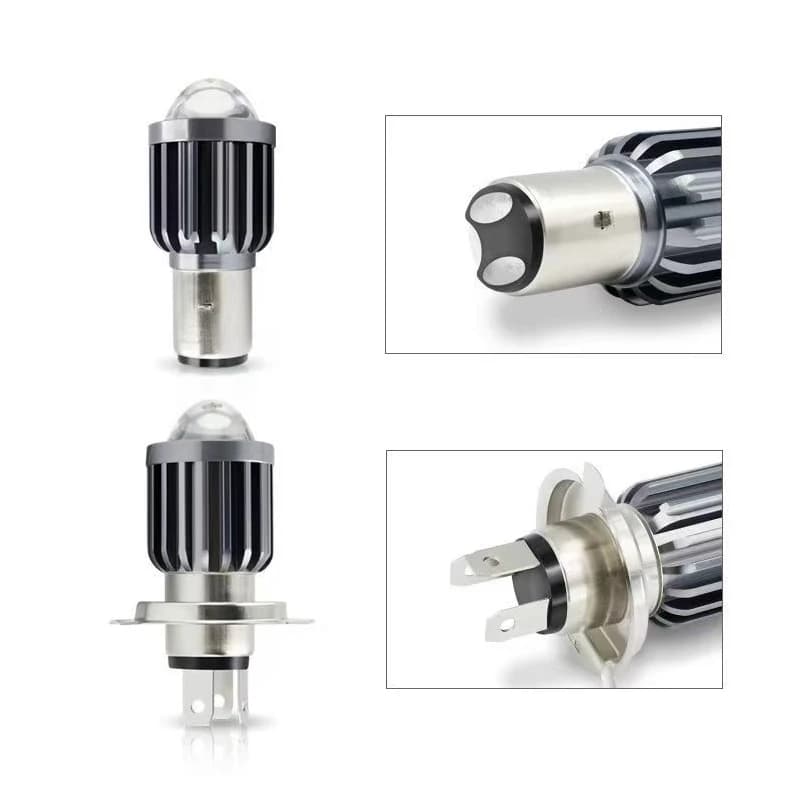 Ampoules de phares de moto, 10000lm H4 LED H6 BA20D 70000LM, lentille CSP blanc jaune, lampe Hi Lo, 