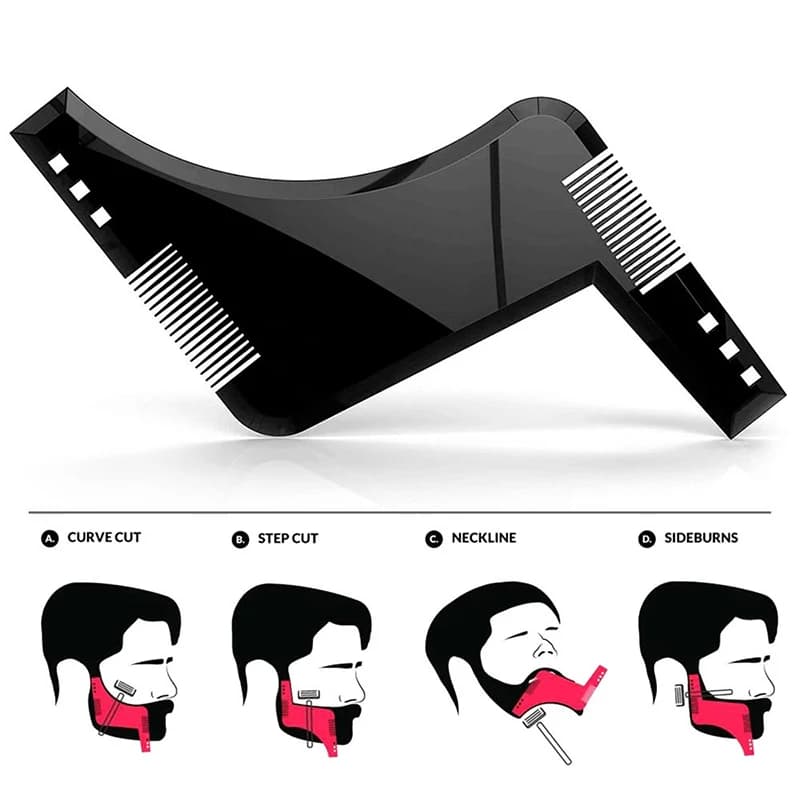 Modèle de coiffure de barbe à la mode, nouvel outil de barbier, moustache, symétrie, pochoir de coup