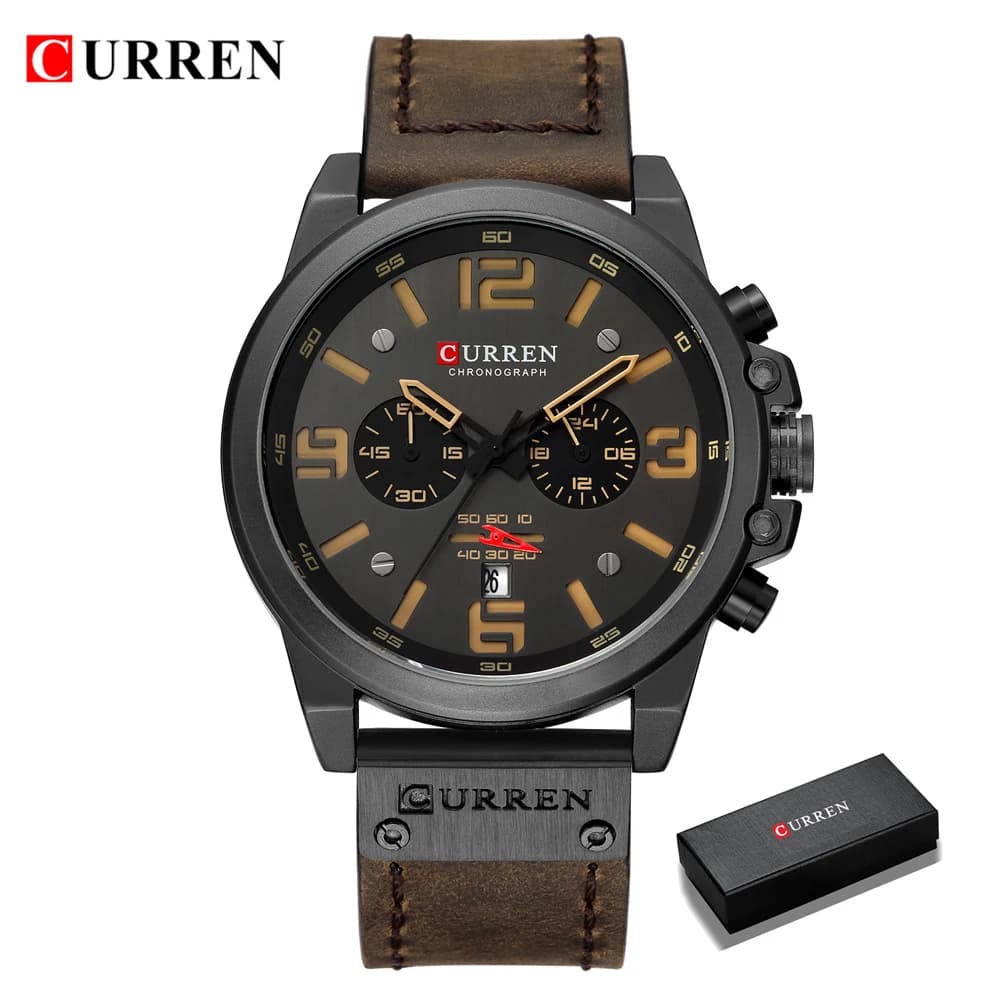 CURREN hommes montres haut de gamme marque étanche Sport montre-bracelet chronographe Quartz militai