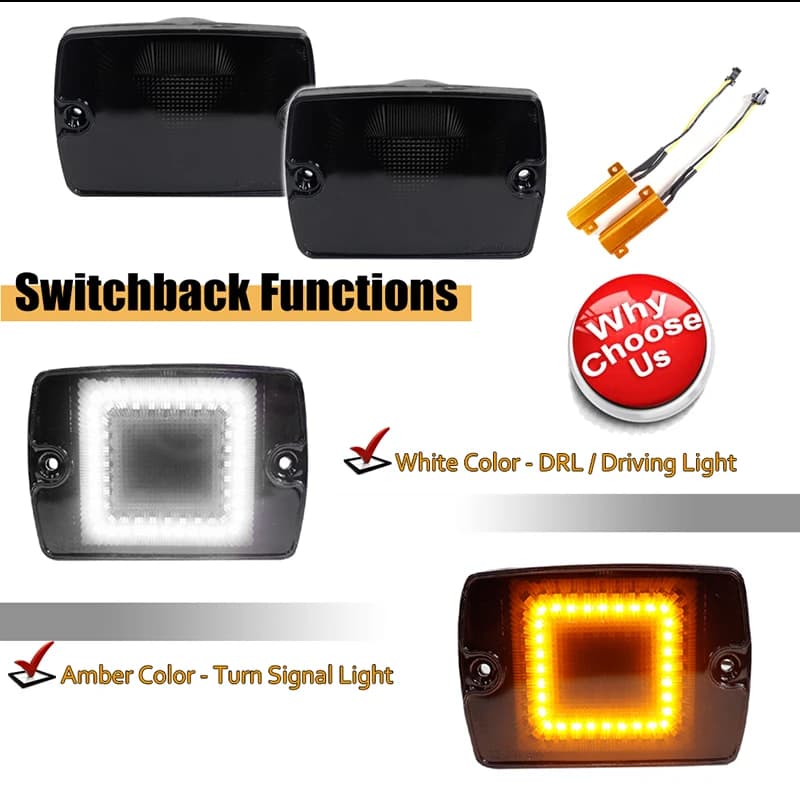 IJDM marqueur latéral clignotant et pare-chocs avant lumière DRL pour Jeep Wrangler YJ feux de jour 