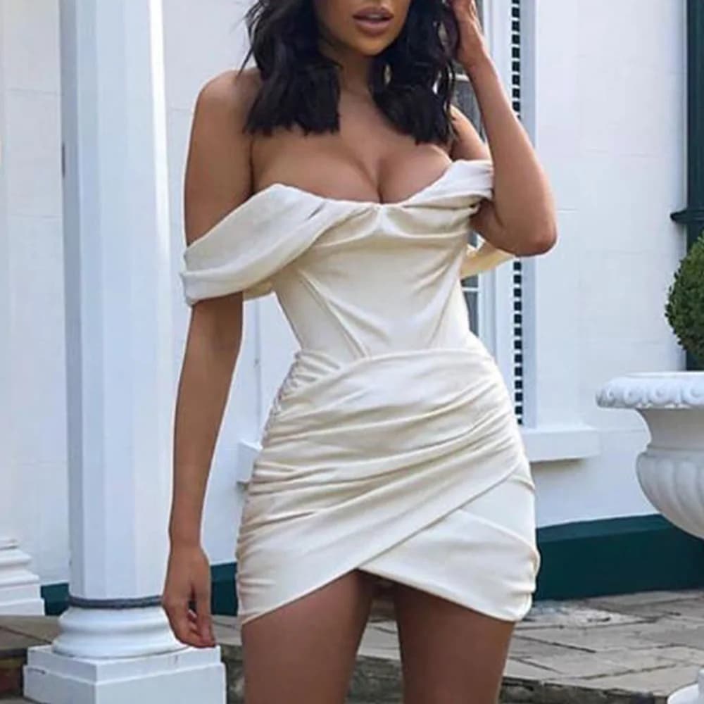 Robe moulante en Satin rose pour femmes, tenue de soirée, Mini, Double couche, robe d'été, célébrité