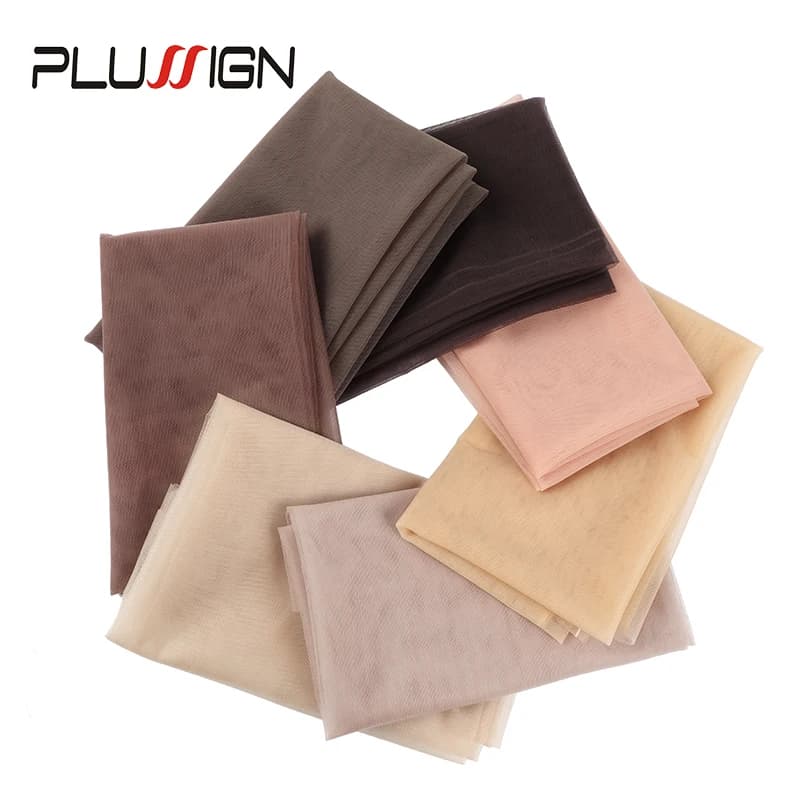 Plussign 1/4 Yard cheveux tissage filet haut suisse dentelle matériel sous-sol fond de teint toupet 