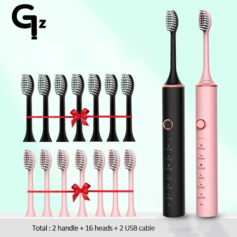 Nouveau N100 brosse à dents électrique sonique adulte minuterie brosse 6 Mode USB chargeur brosses à