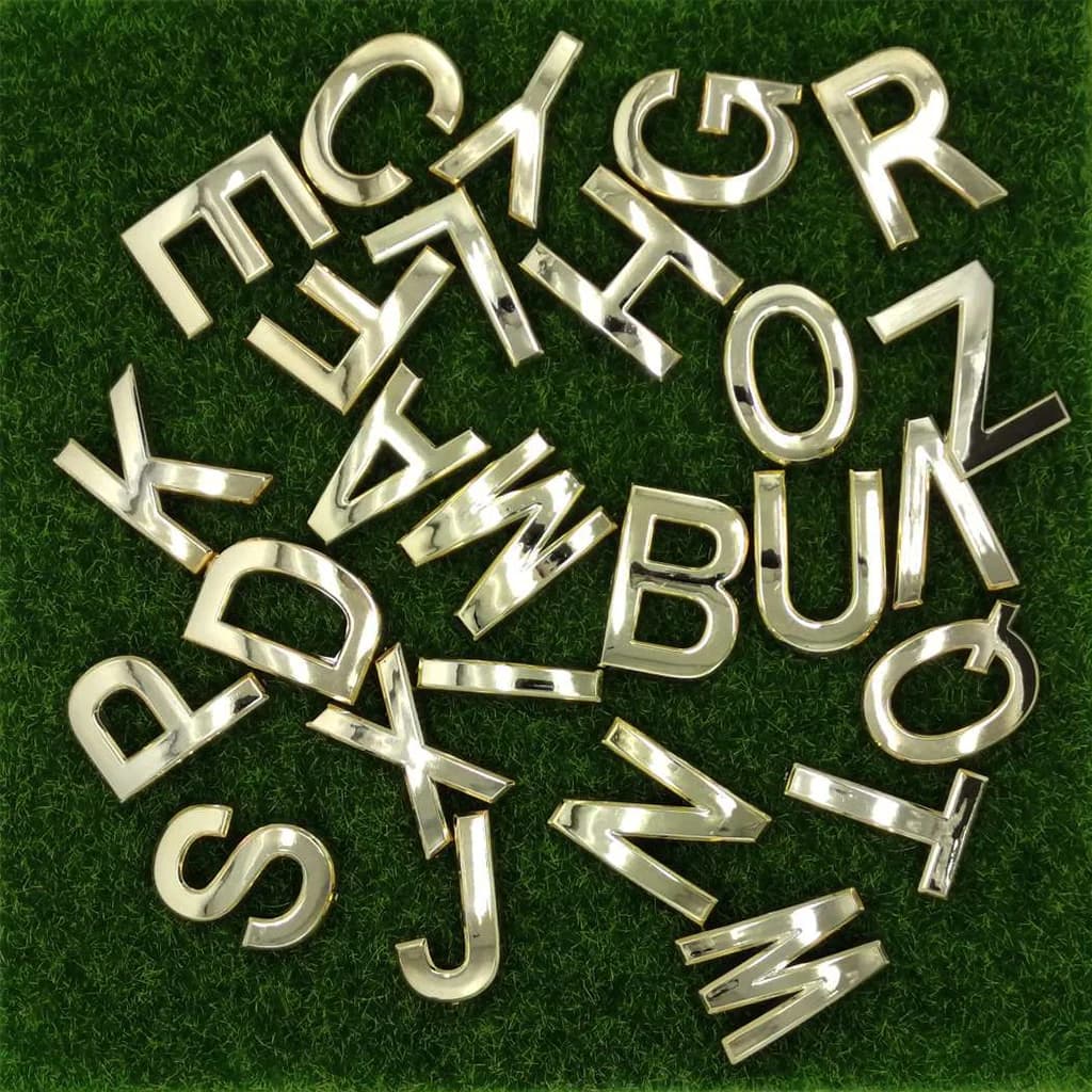 Autocollants de lettres de l'alphabet 3D, 5cm, pour appartement, hôtel, maison, plaque de porte, arm