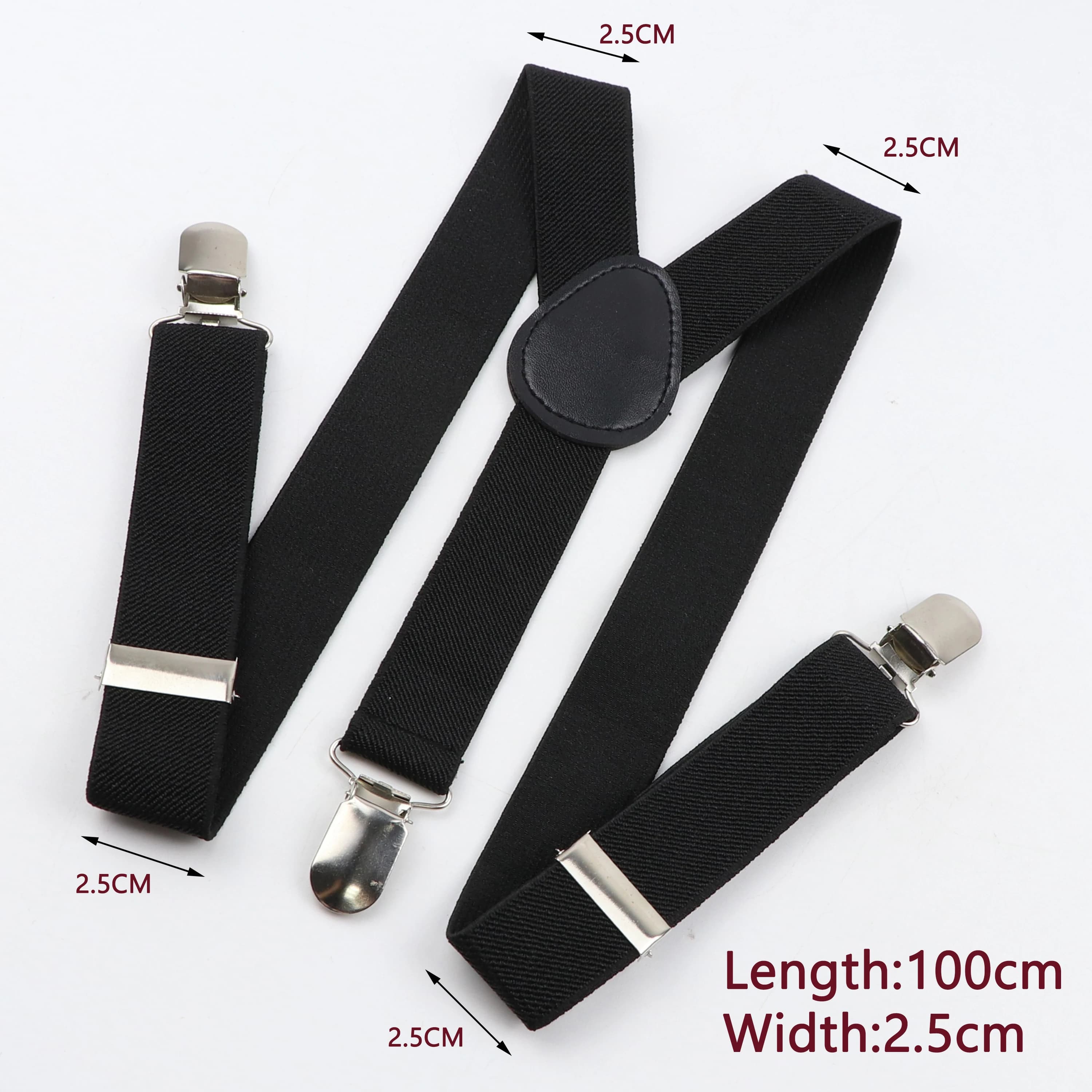 Bretelles en cuir élastiques de couleur unie pour hommes et femmes, noir, rouge, vert sauge, pantalo