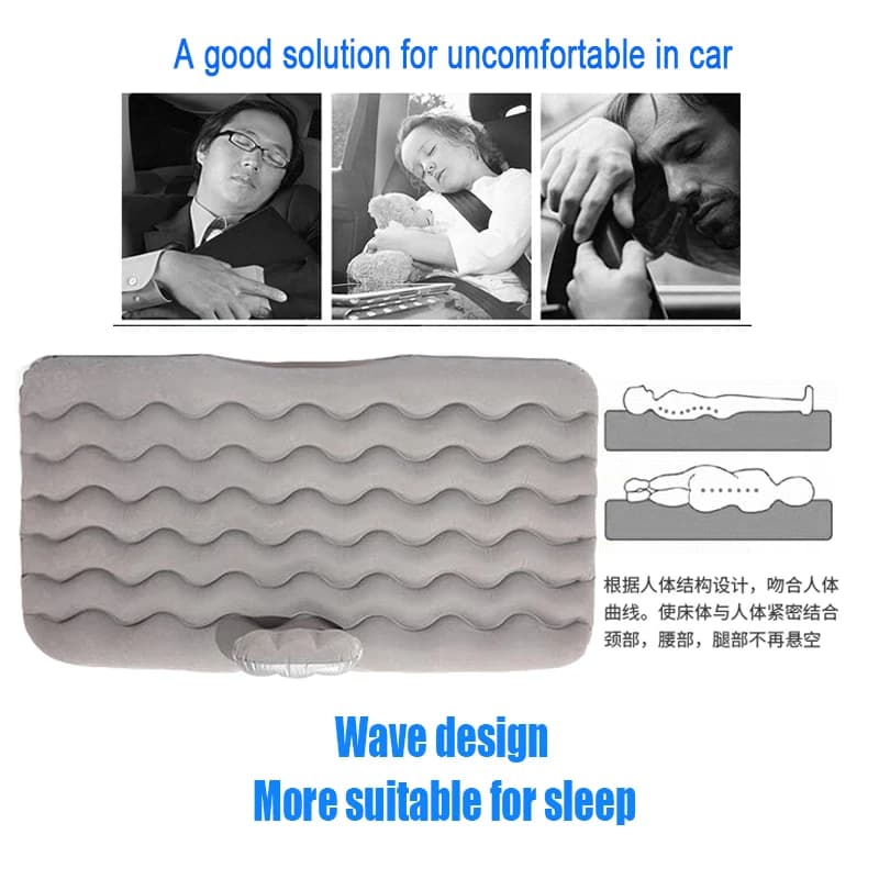 Matelas de voyage gonflable à Air pour voiture, lit universel pour siège arrière, oreiller de canapé