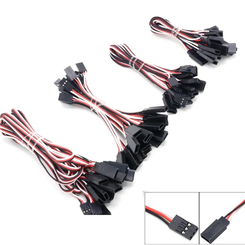 10 pièces 100mm/150mm/200mm/300mm/500mm RC Servo rallonge câble fil plomb JR pour hélicoptère Rc Dro