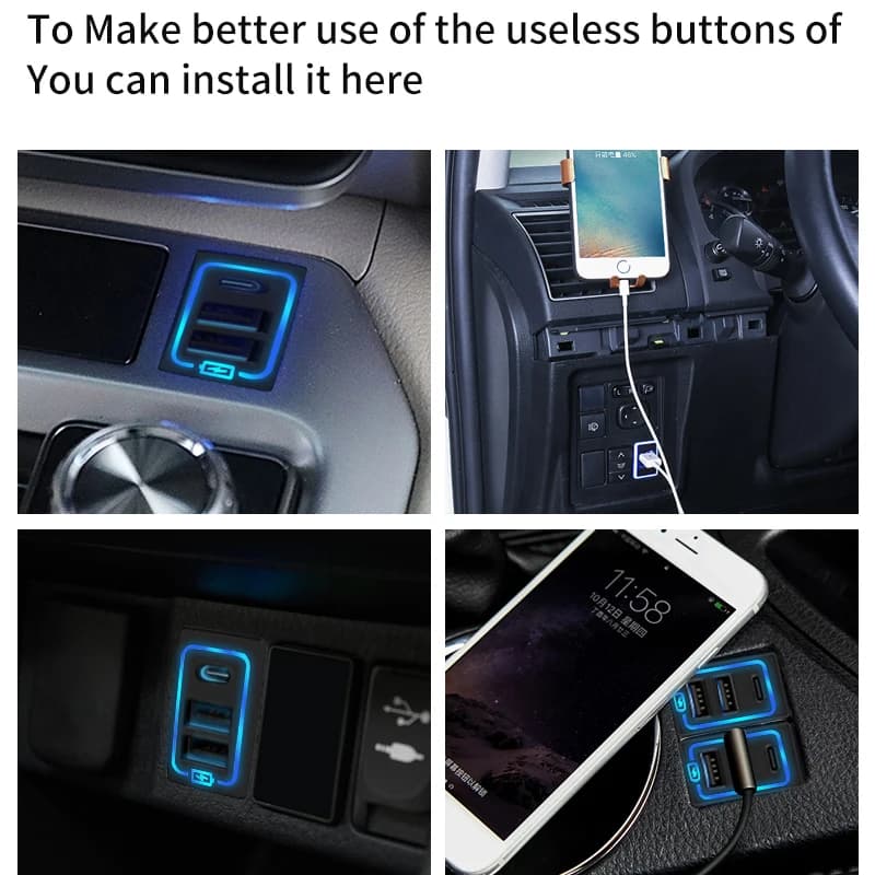 Approprié pour Toyota Série USB Prise De Charge PD Type C Rapide De Charge Interface Land Cruiser 20