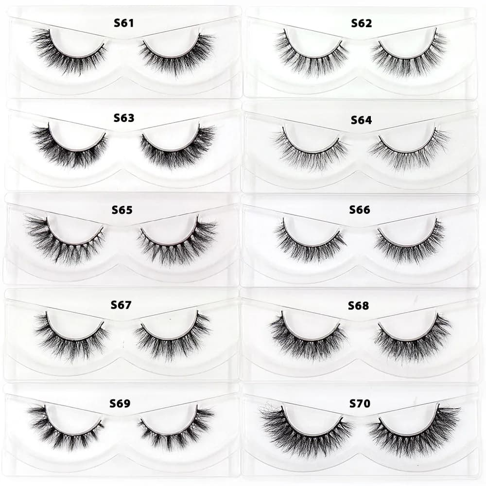 LEHUAMAO 30/60/100 paires de cils de vison sans boîte cils de vison 3D courts faux cils de vison nat