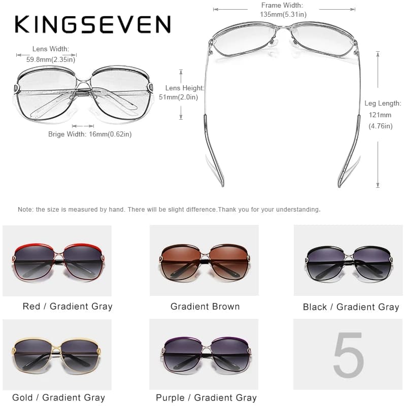 KINGSEVEN – lunettes de soleil rondes pour femmes, marque de luxe, verres polarisés dégradés, papill