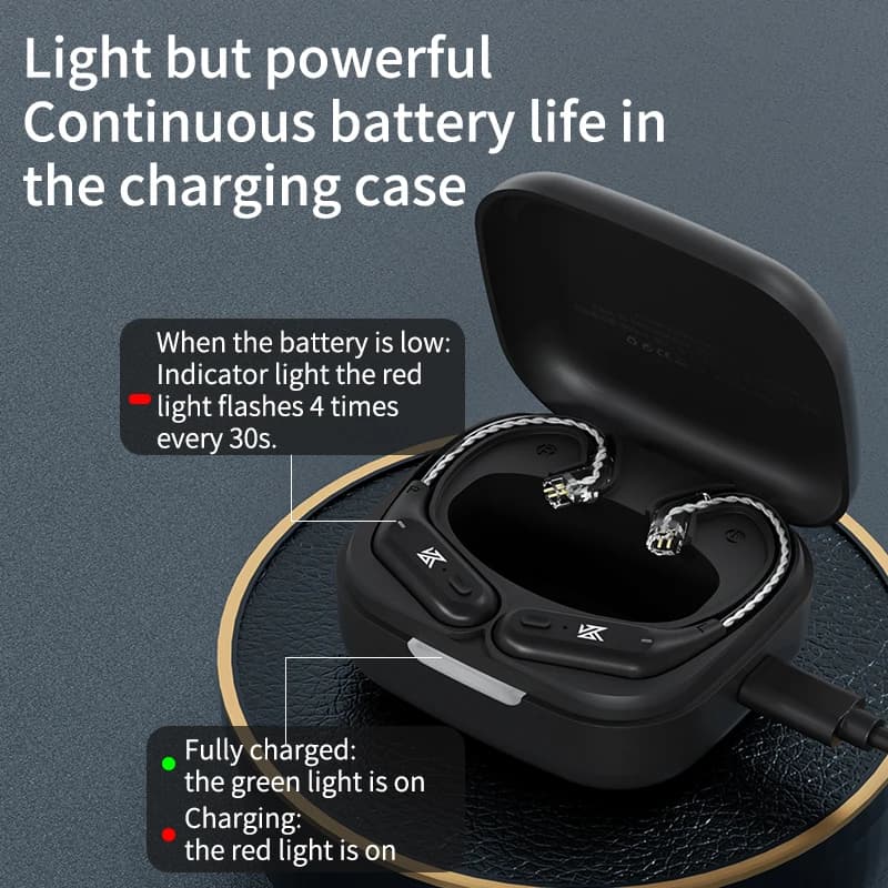 KZ AZ09 HD Bluetooth crochet d'oreille câble de casque câble de mise à niveau sans fil HIFI avec étu