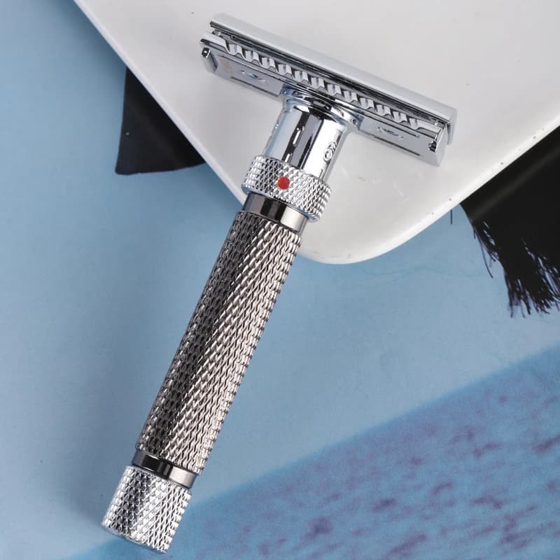 Yaqi – rasoir de sécurité réglable pour hommes, couleur Chrome et bronze à coupe finale