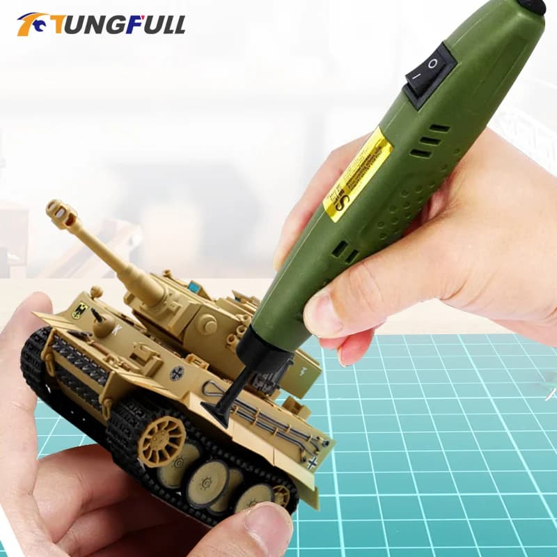 Mini stylo ponceuse modèle militaire, polisseuse d'angle rond, meuleuse, outil de polissage, Gundam,