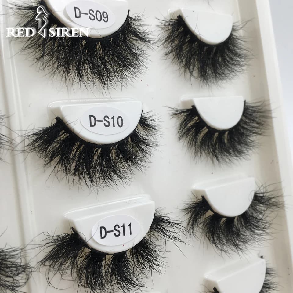 RED SIREN – Cils en vison véritable doux et naturel, maquillage 3D, pelucheux