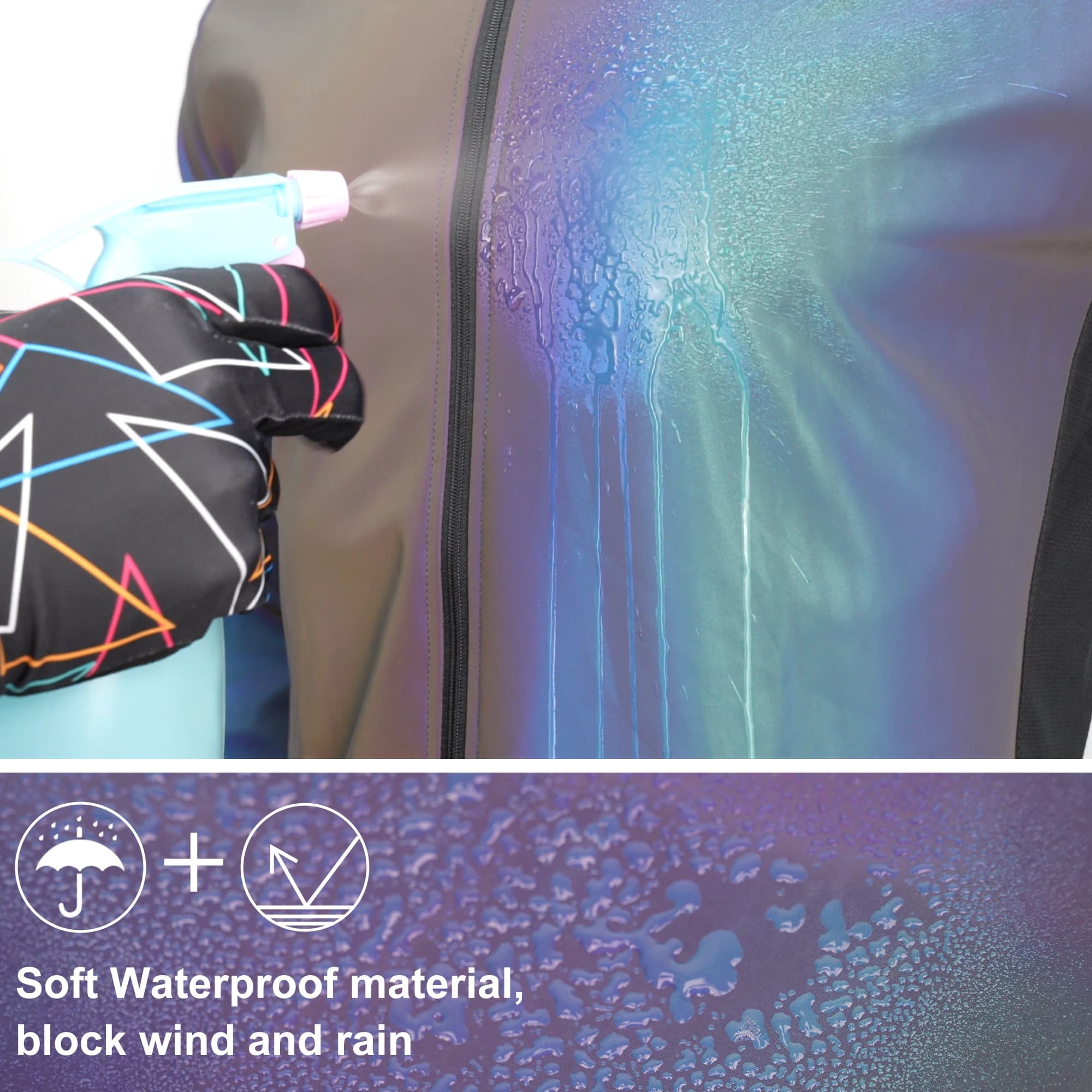 DAREVIE Veste de cyclisme imperméable pour homme et femme, coupe-vent, Rainbow Casting, niveau PRO, 