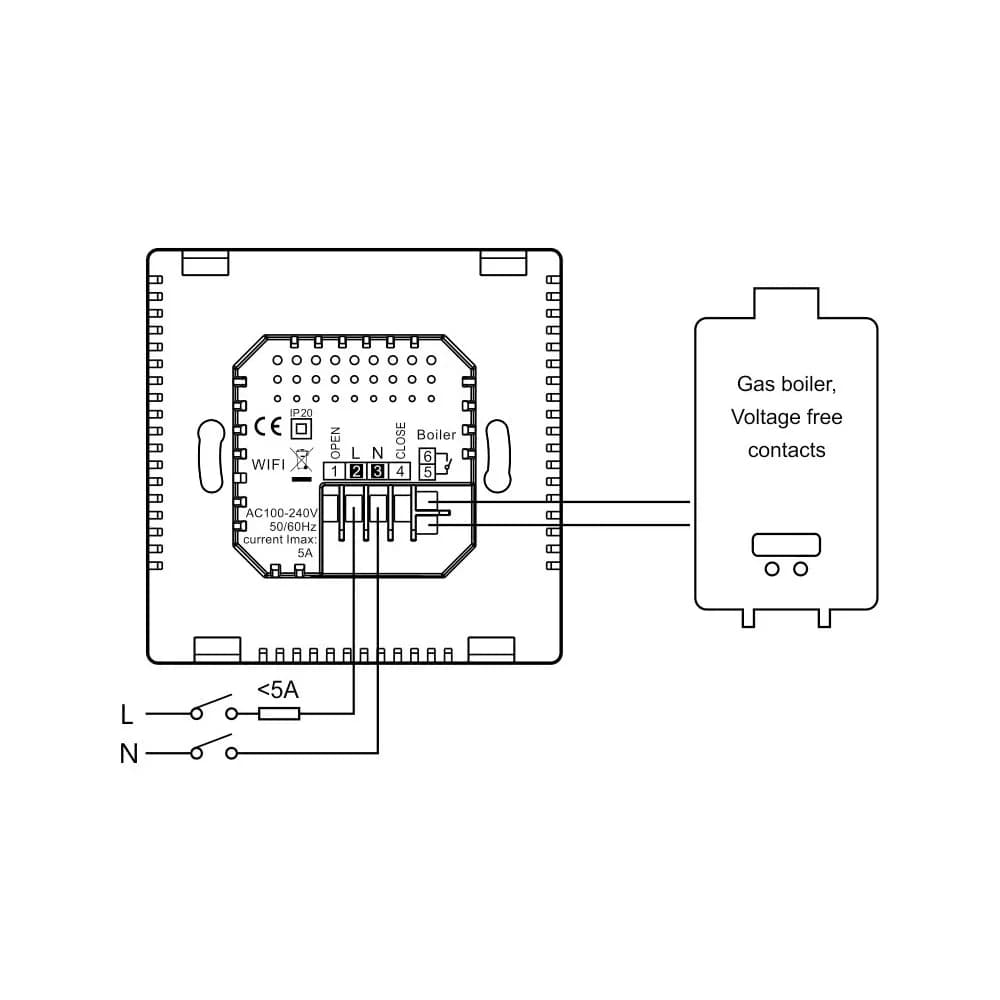 Thermostat wifi intelligent, régulateur de température pour l'eau/chauffage électrique au sol, fonct