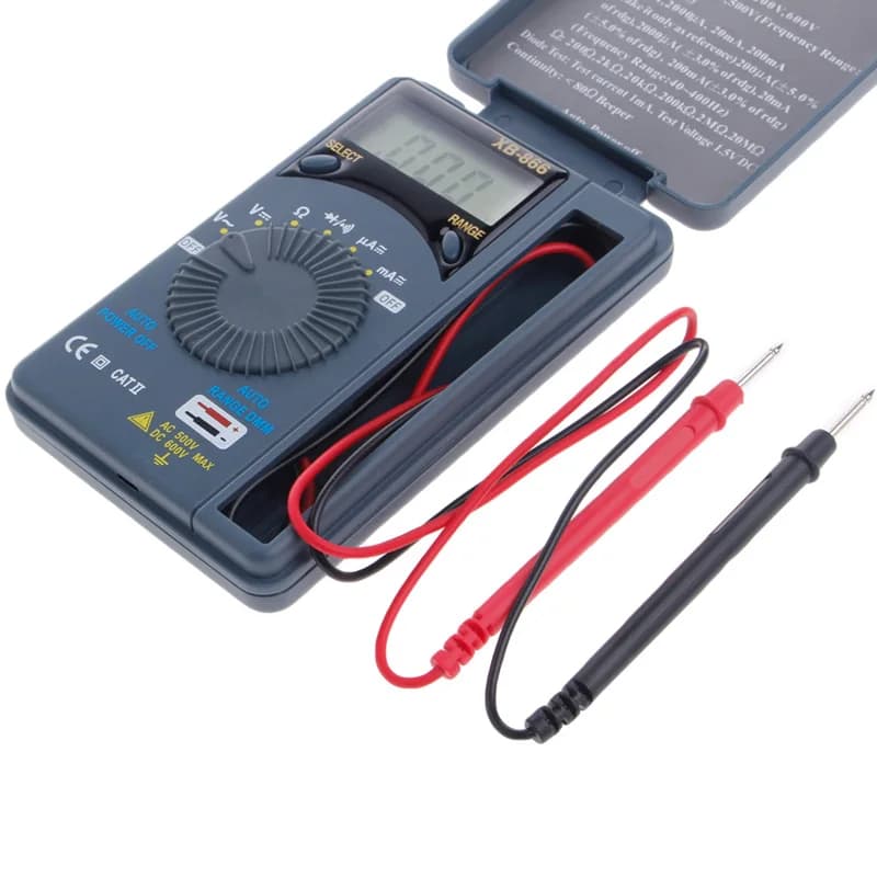 Mini testeur de voltmètre LCD XB866, outil de testeur de poche, multimètre numérique de poche AC/DC 