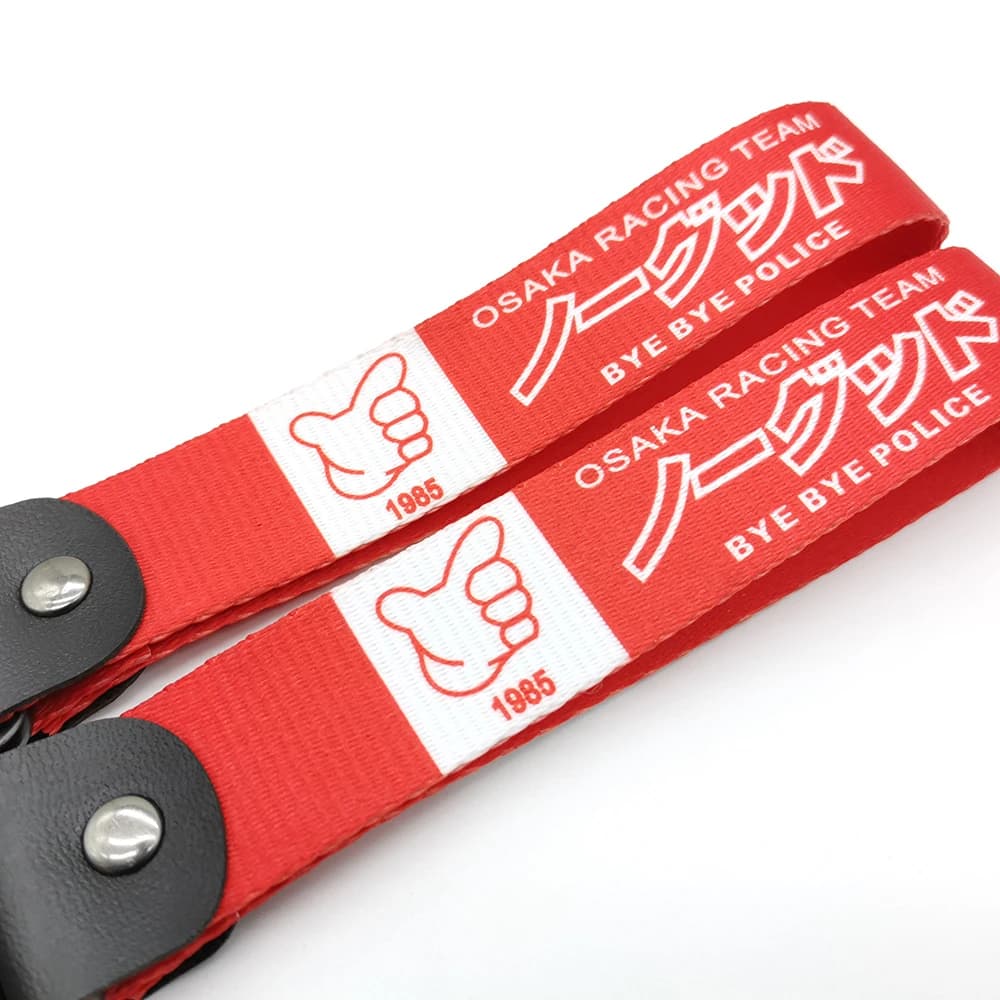 JDM Racing-Porte-clés avec Bec d'Aigle d'Osaka, Style Modifié, Nylon Rouge, Processus de Transfert d