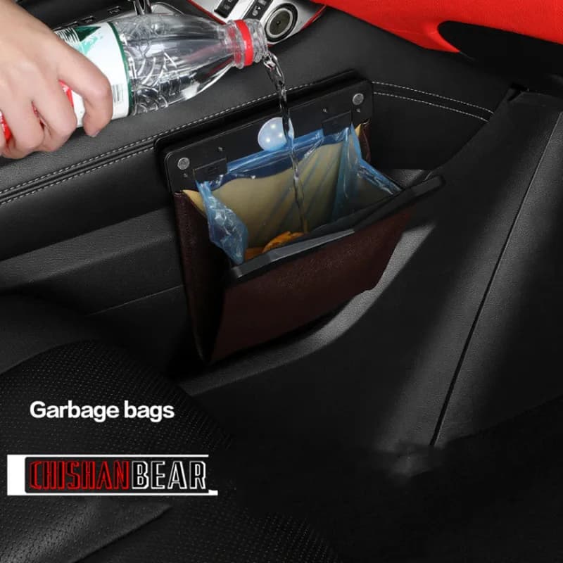 Poubelle de rangement pliable pour voiture, sac poubelle pour copilote, fournitures de rangement et 