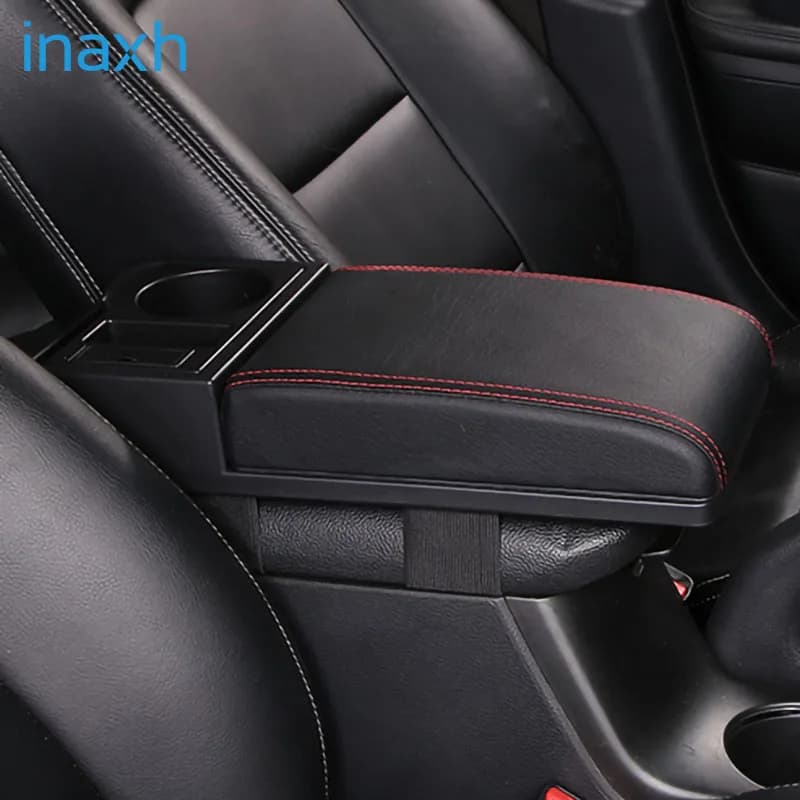 Accoudoir de voiture avec porte-gobelet, boîte de rangement universelle, support de coude de bras, c