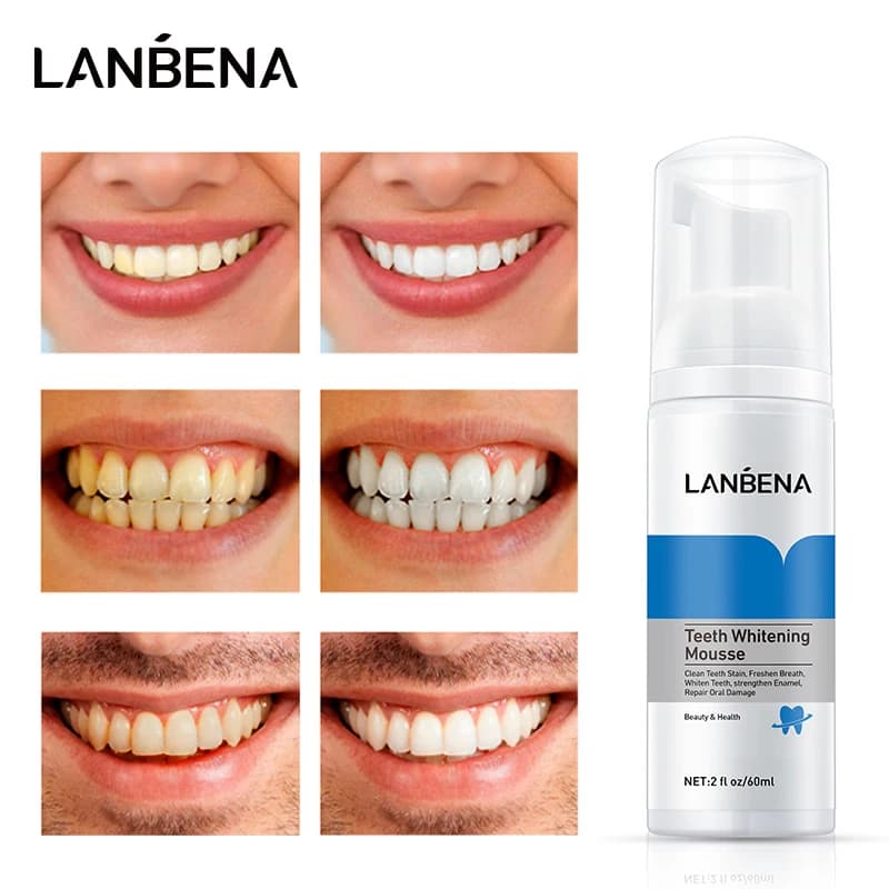 LANBENA-Mousse de blanchiment des dents, élimine les cahiers dentaires SAF, hygiène buccale des dent