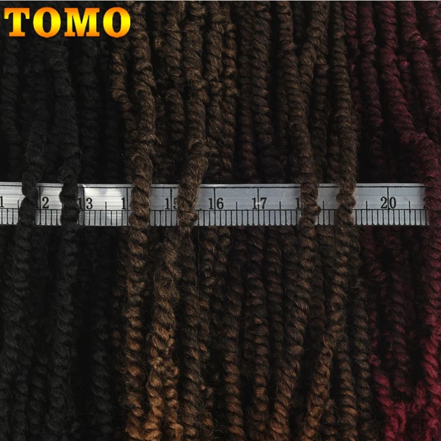 TOMO Passion torsion Crochet cheveux 12 18 24 "pré-bouclé synthétique Crochet tresses Extensions de 