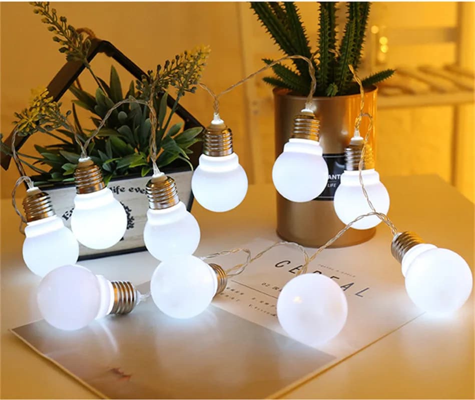 LED fée de noël grande ampoule boule guirlande vacances chaîne lumière 3/6M alimenté par batterie dé