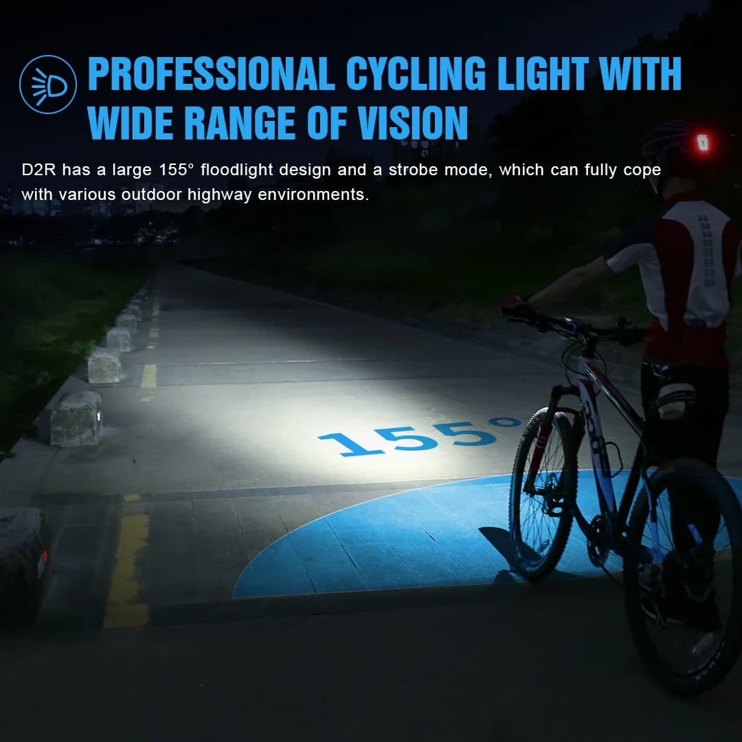 Trustfire D2R vélo lampe de poche LED 450 Lumens type-c Rechargeable vélo lumière dégagement rapide 