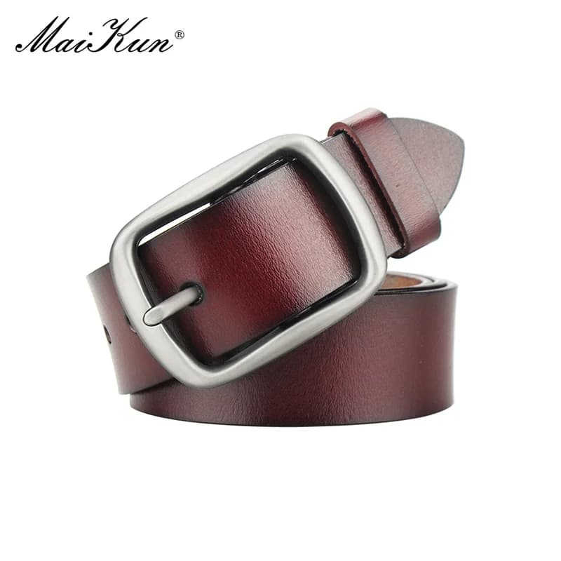 Maikun – ceinture en cuir véritable pour hommes, décontractée, de grande taille, à la mode, populair