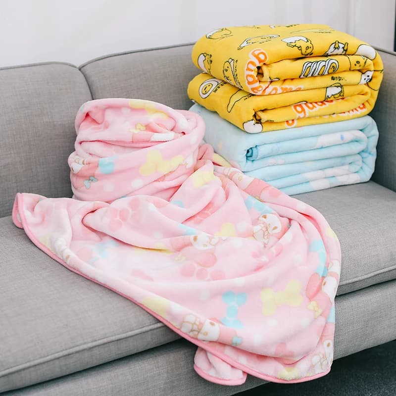 7 Styles Kawaii Anime flanelle couverture japon chambre canapé confortable chaud flanelle couverture