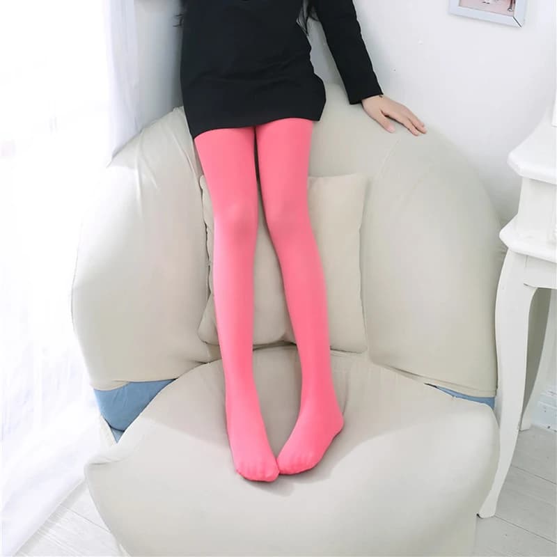 Collant de brevde Ballet en Velours pour Fille, Bas de Couleur Unie, Blanc, Collection Printemps et 