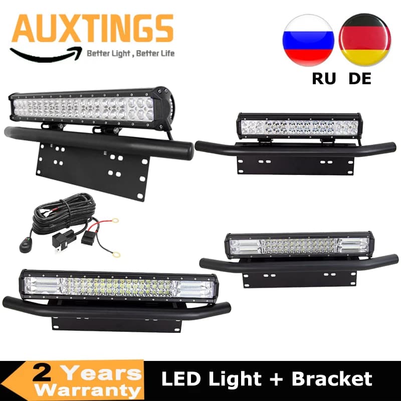 Kit de câblage de plaque de planificateur de pare-chocs avant, barre lumineuse LED et barre de taure