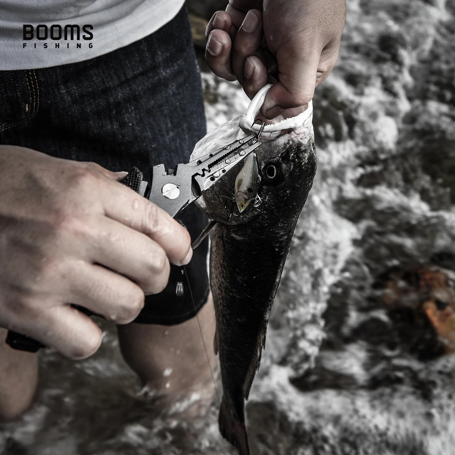 Booms Fishing – pince de pêche en acier inoxydable F07, coupe-ligne tressée, dissolvant de crochet, 