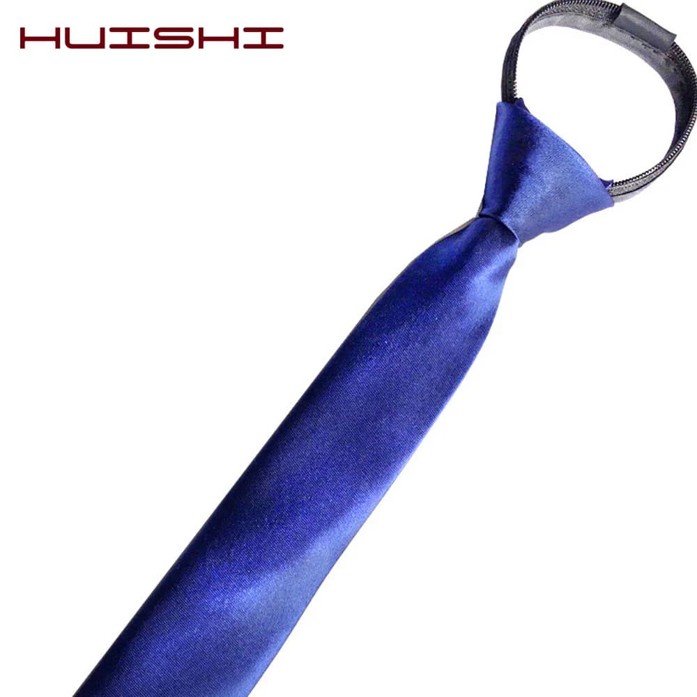 HUISHI pré-attaché fermeture éclair cravate cou hommes maigre fermeture éclair cravates rouge noir b