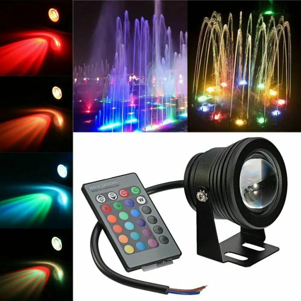 2 pièces RGB étanche IP68 LED projecteur sous-marin fontaine piscine étang Aquarium projecteur extér