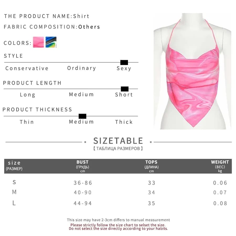 Corset dos nu Y2K Bandana Print pour femme, dos nu, licou, fibre courte, esthétique, été, Y-Harajuku