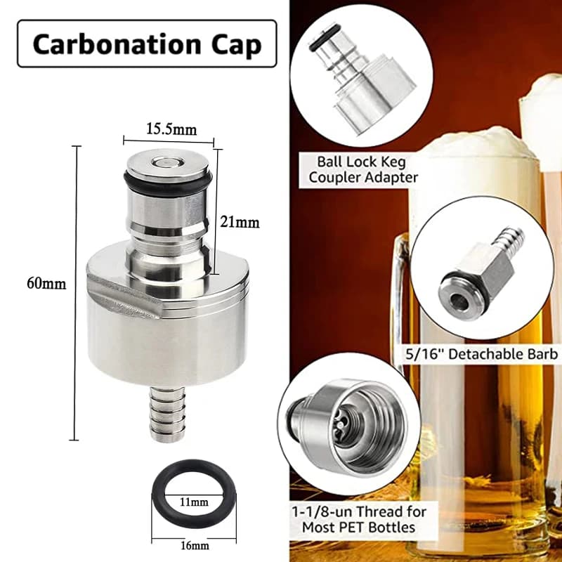 Ensemble de conduite de gaz à verrouillage à bille de 1.5 mètres, avec bouchon de carbonatation en a