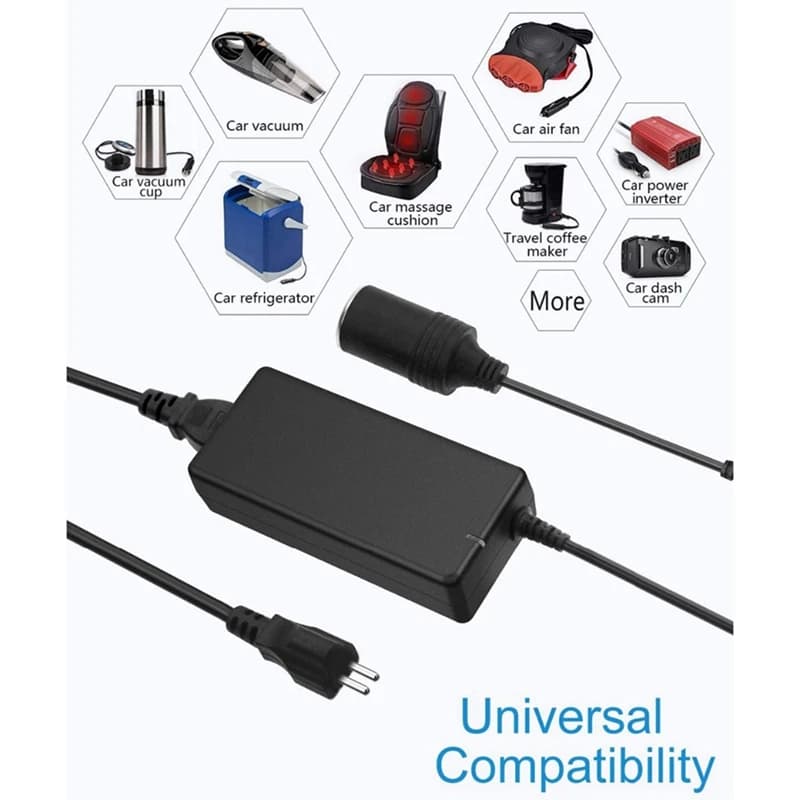 Convertisseur de puissance pour voiture, prise ue, 12V, 15a, 160W, 220V à 12V, allume-cigare
