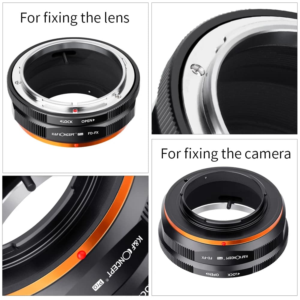 Adaptateur K&F CONCEPT FD-FX pour objectif Canon FD vers appareil photo Fujifilm Fuji X, bague d'ada