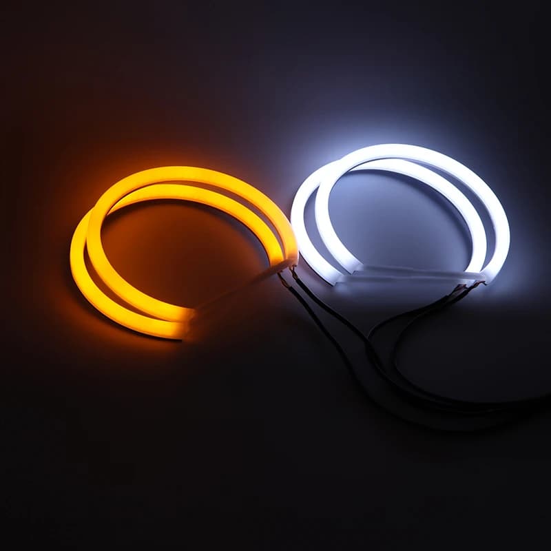 Kit yeux d'ange LED pour BMW série 3 E46, bague DRL, couleur ambre, blanc, coton, tourisme, voiture 