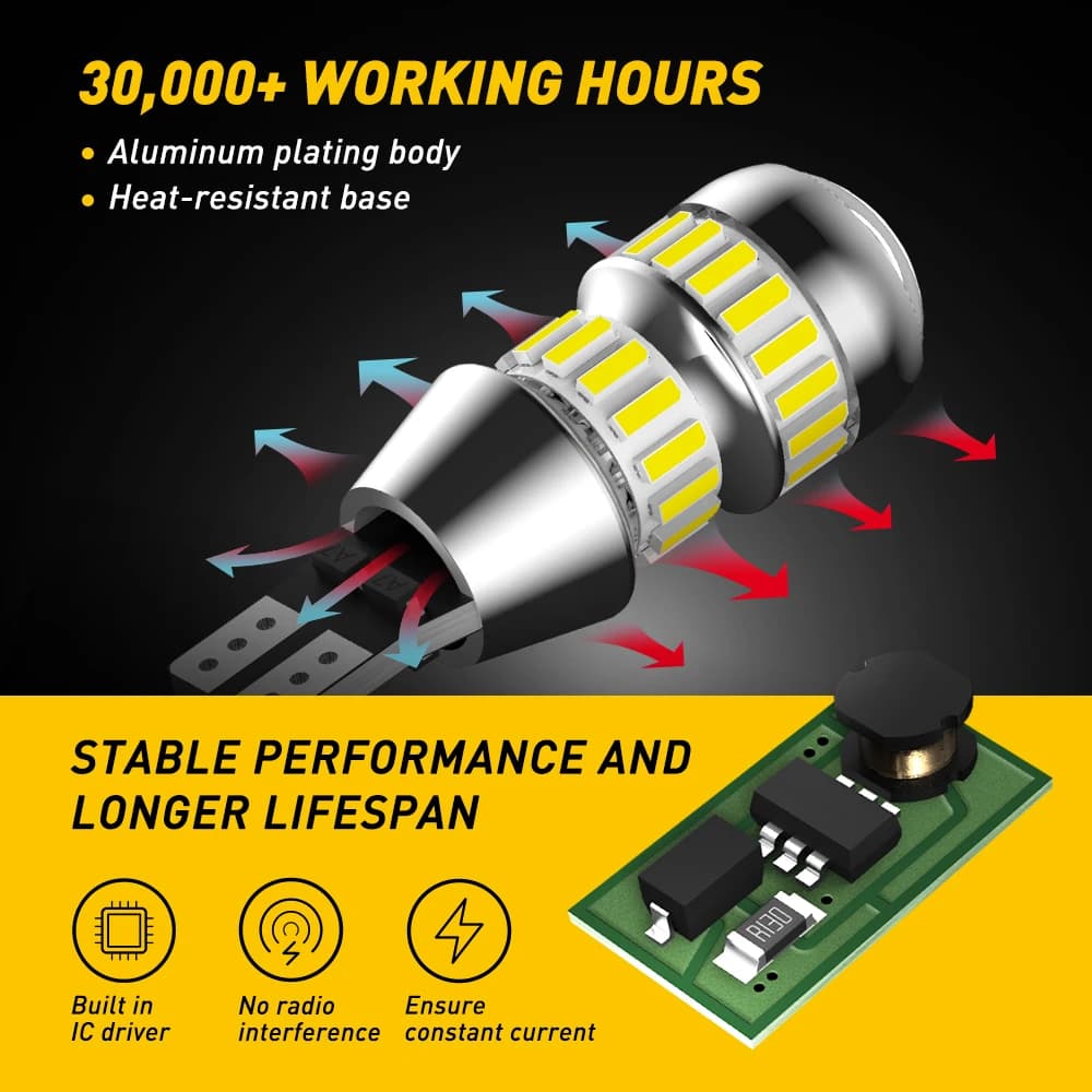 AUXITO 2 pièces T15 W16W LED Canbus sans erreur Auto ampoules 921 912 LED lumière de secours voiture