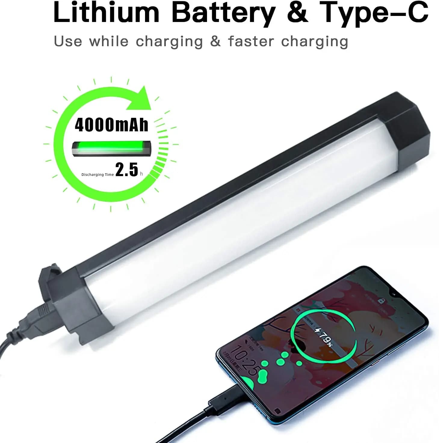 LUXCEO P200 IP67 Tube rvb étanche à la pluie batterie intégrée et aimant avec contrôle par applicati