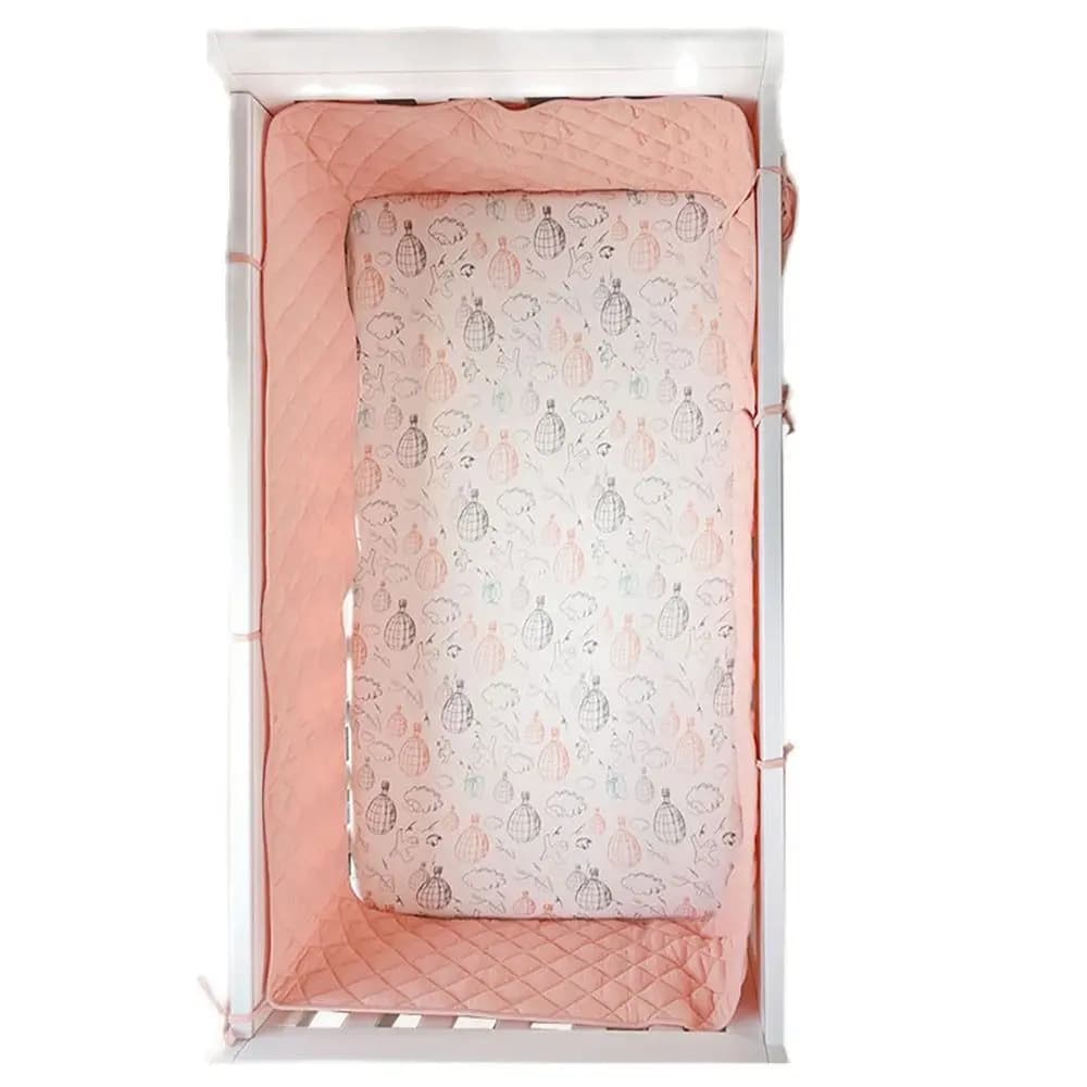 Pare-chocs dans le berceau crêpe Plaid une pièce berceau coussin bébé lit barre Protection Beige cot