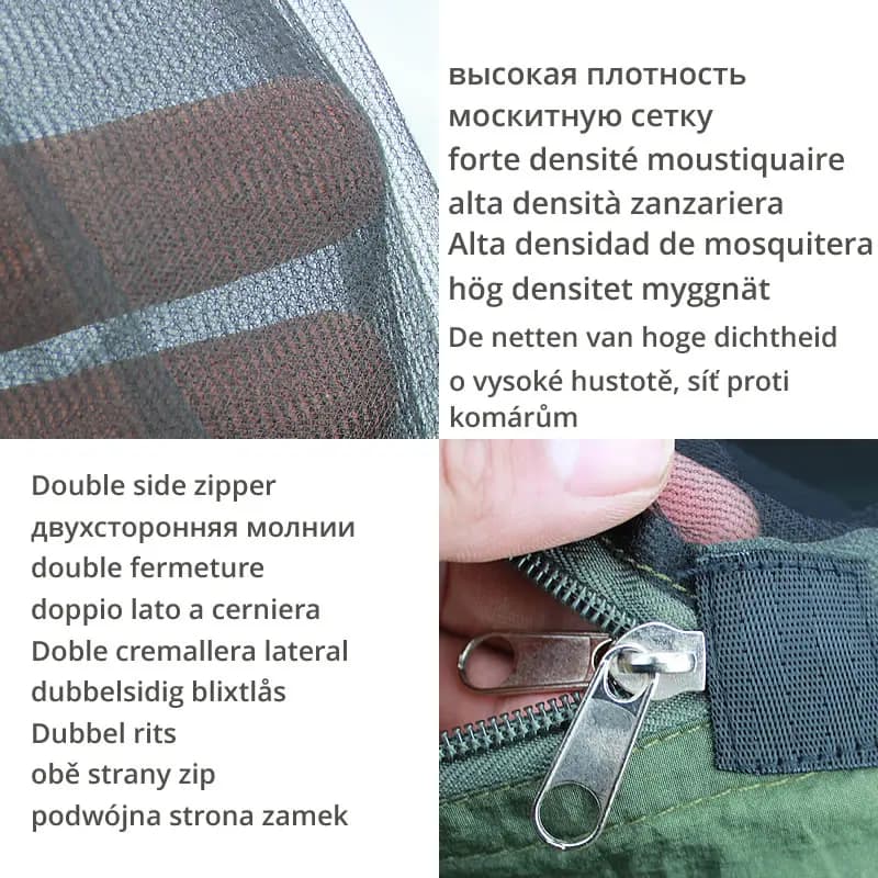 Hamac double avec moustiquaire, facile à installer, 290x140cm, avec ULà vent, portable, pour le camp