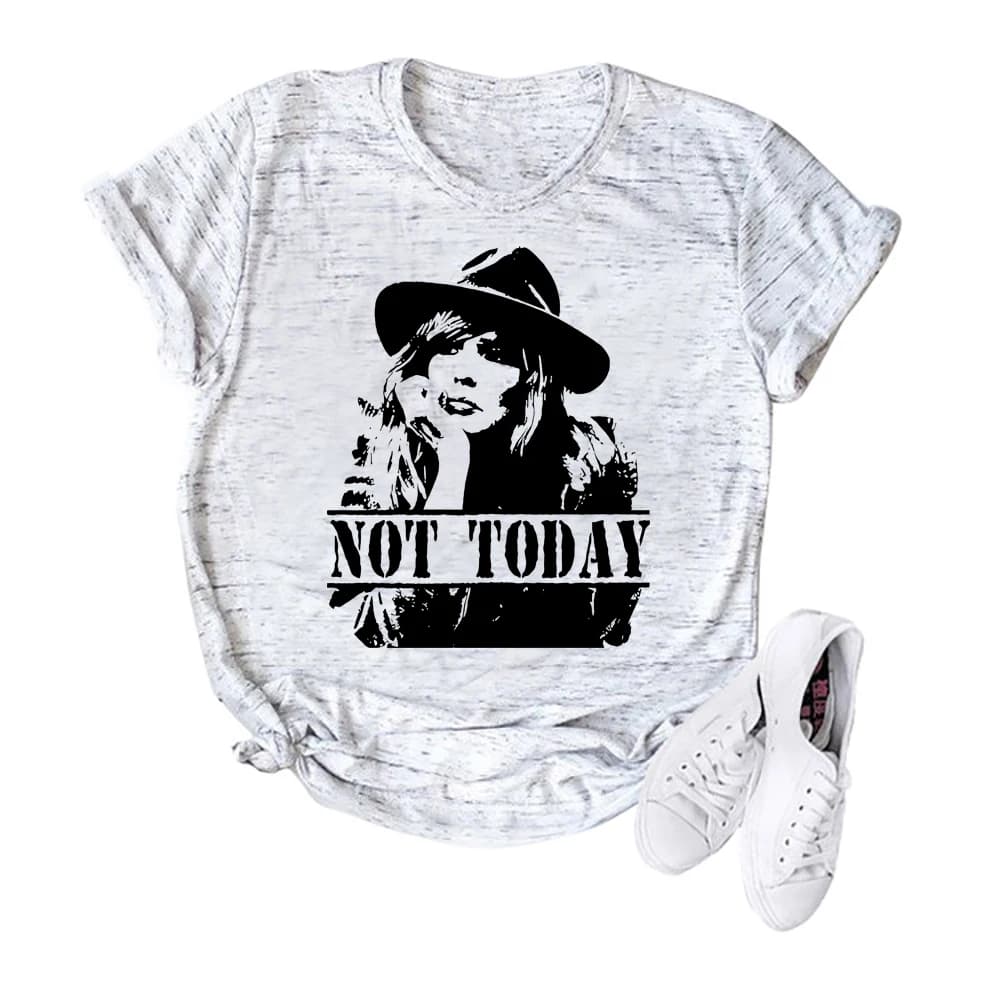 T-Shirt avec dessin de "Not Today", T-Shirt humoristique, avec motif de pierre jaune, avec dessin de