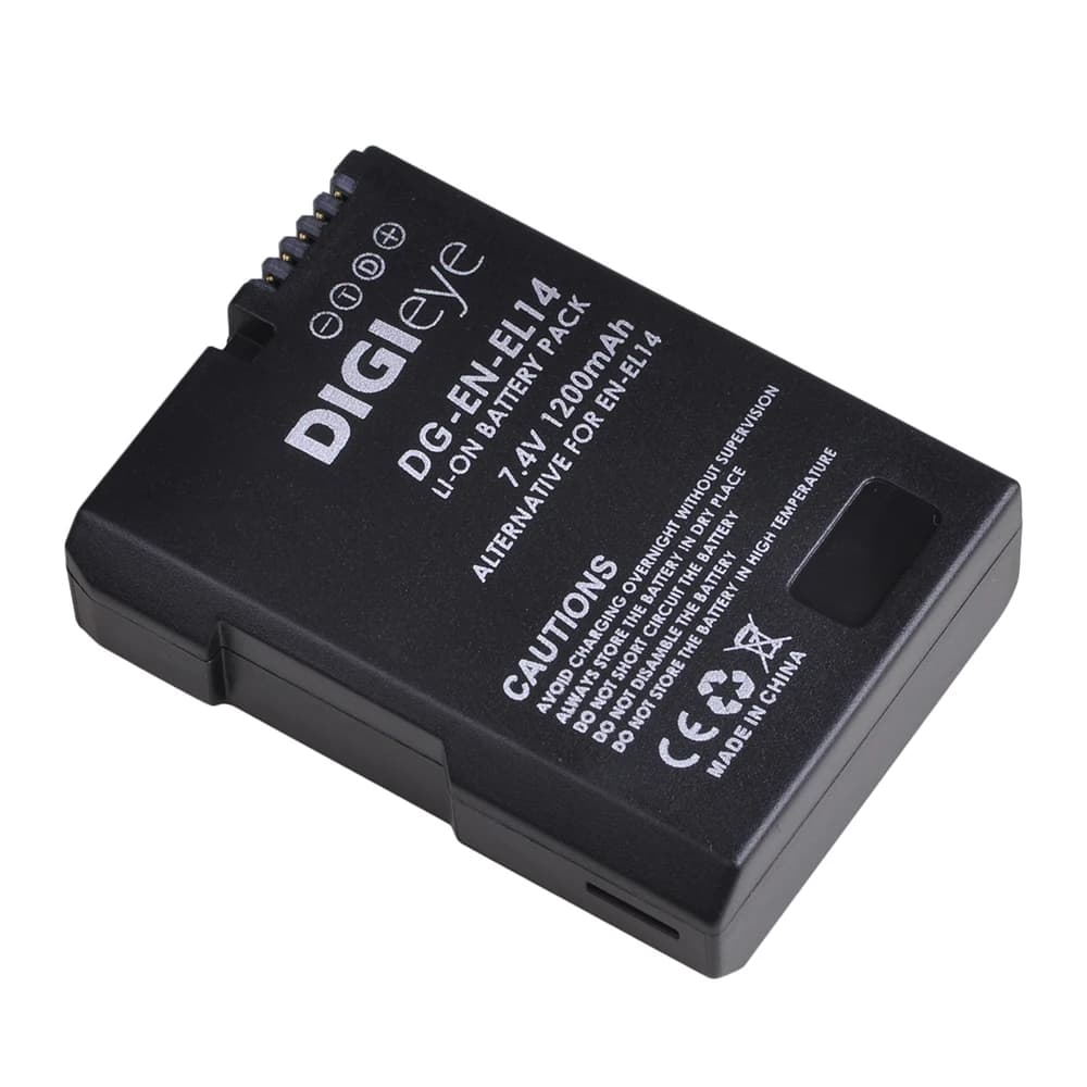 7.4V 1200mAh EN-EL14 EN-EL14A ENEL14 Batterie pour Nikon D3100 D3200 D3400 D5100 D5300 D5600 DF Cool