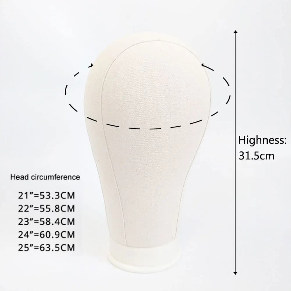 Support de tête de perruque en toile, 21-24 pouces, tête de mannequin pour affichage de coiffure, su