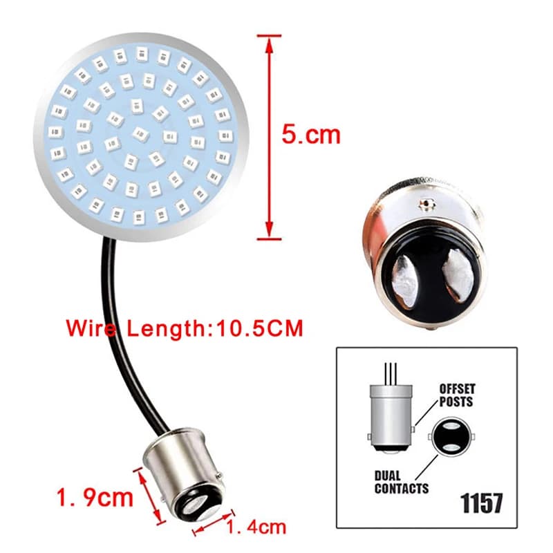Clignotants LED pour moto, feux de stationnement, feu de freinage, feux de circulation diurne, signa