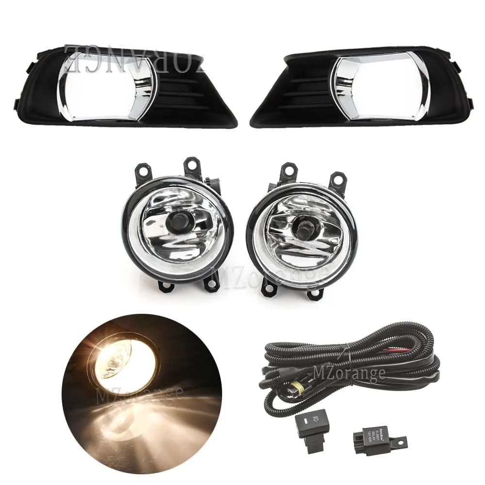 Couvercle de phare antibrouillard chromé, lunette de gril, phare antibrouillard LED pour Toyota Camr